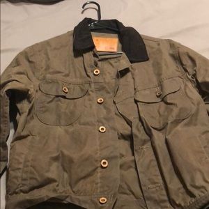 Taylor stitch brown wax trucker jacket